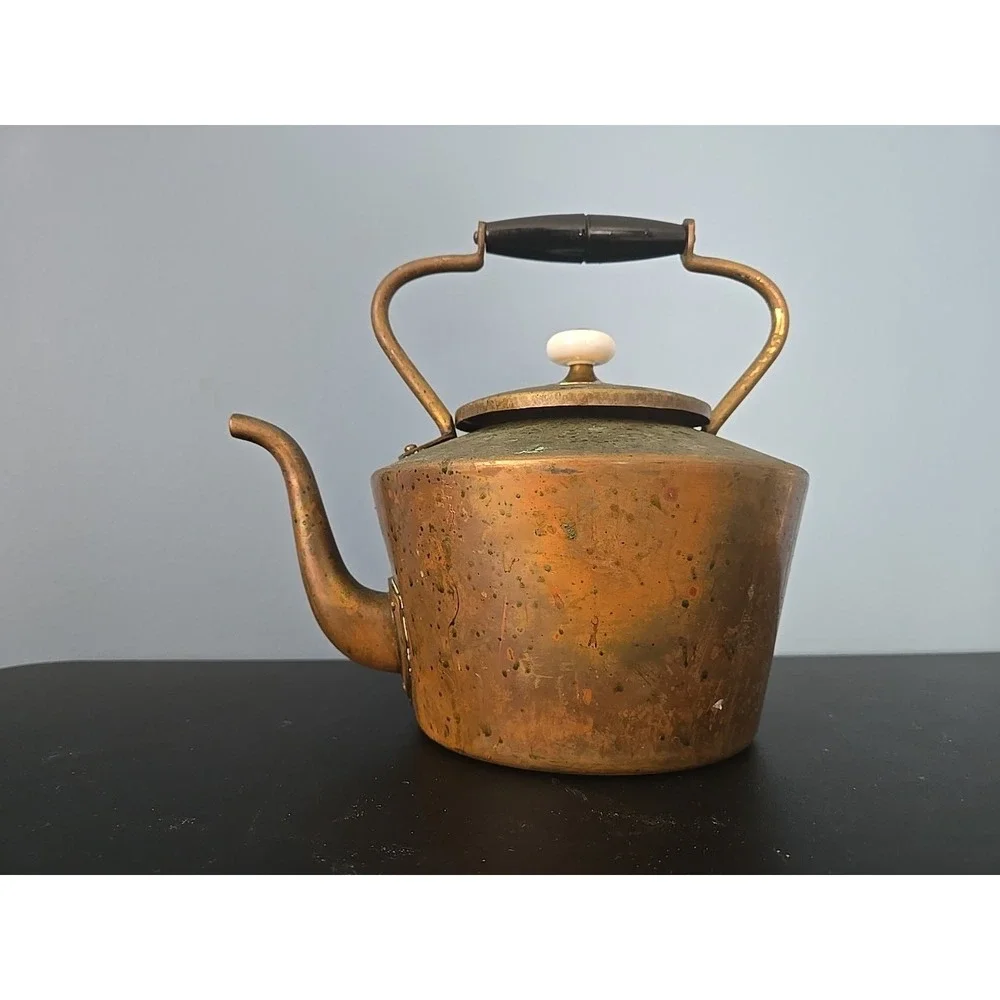Antique Douro B & M Copper Tea Kettle - Tin Lined Portugal Late‎ 19th Century